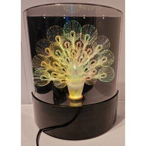 Vintage Quickiny Industries (KF-28) Fiber Optic Peacock Color Changing Lamp
